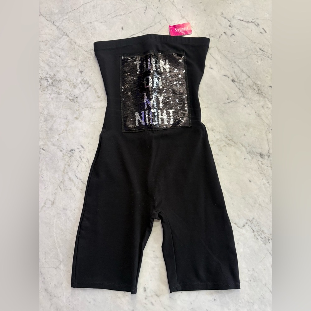 A'gaci Black Sequin Turn On My Night Romper